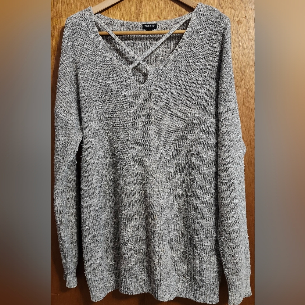 Torrid Allure-neck Heather Gray Sweater
